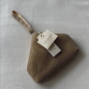 STARLET Gold Rhinestone Clutch